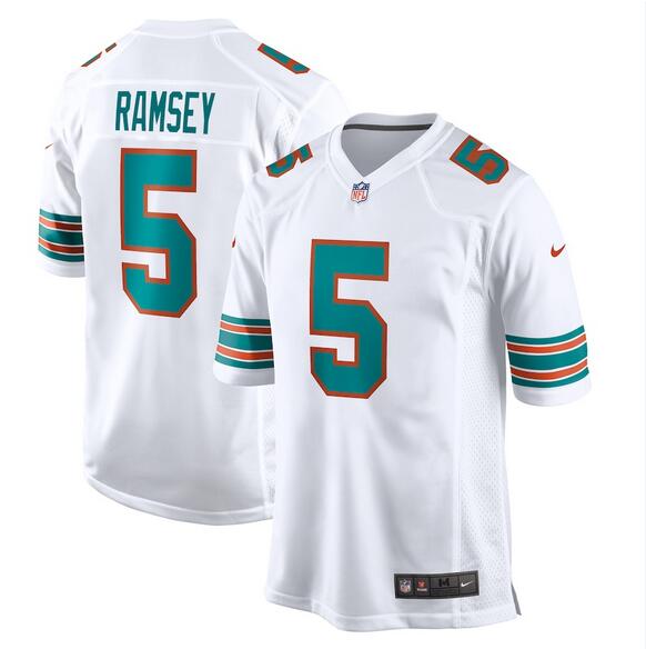 2023 Men NFL Miami Dolphins #5 Ramsey Alternate Game white Jersey->new york jets->NFL Jersey